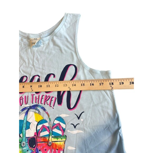 Simply Southern Tank Top Beach You There Ice Blue Womens Size Medium EUC #I9-3 - Picture 6 of 8